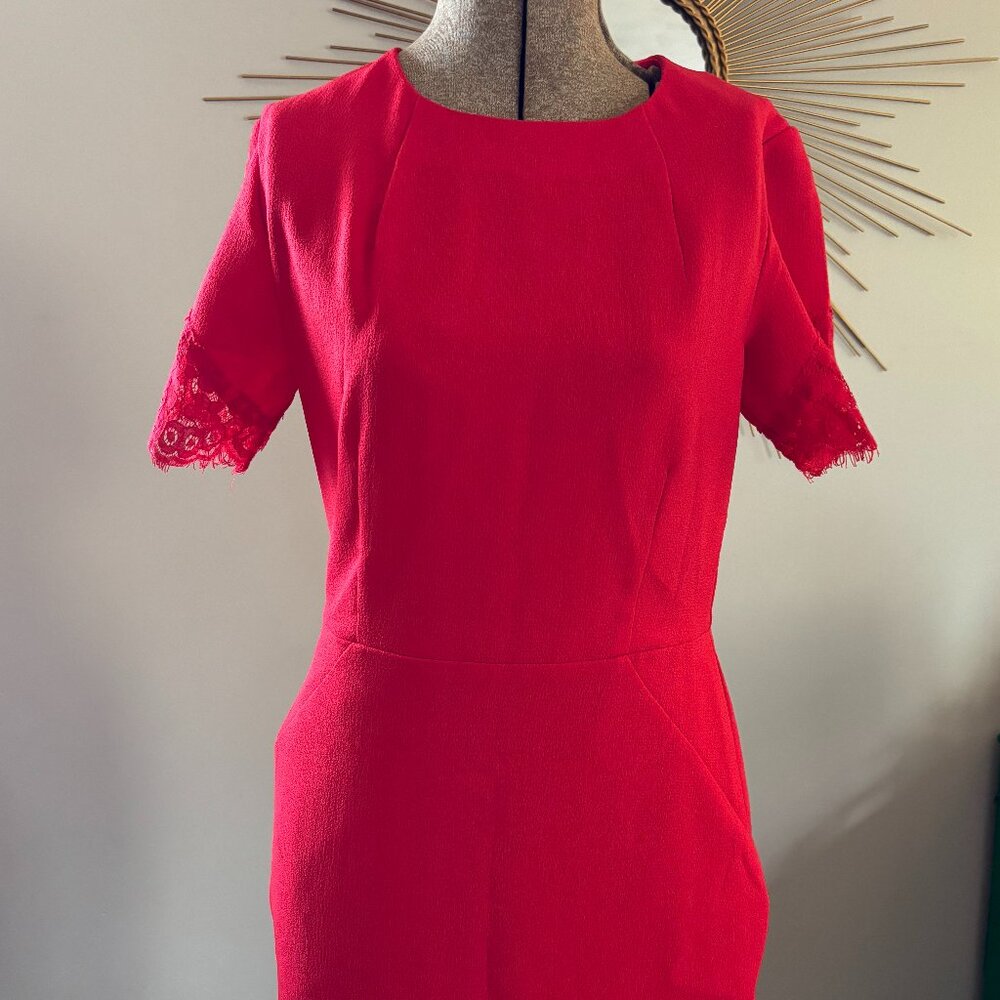 H&M Red Lace Trim Dress